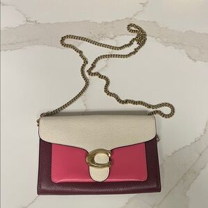 Coach Cream and Pink Crossbody Bag